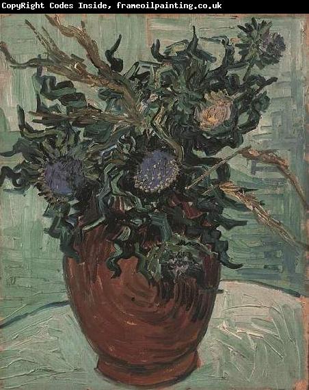 Vincent Van Gogh Flower Vase with Thistles